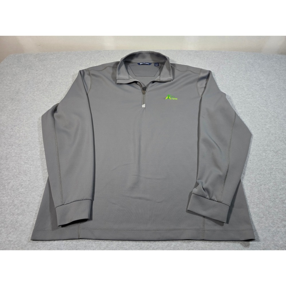 Cutter & Buck Mens XL Gray Quarter Zip Pullover Long Sleeve Performance Shirt